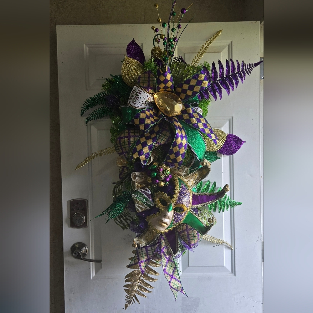 Mardi Gras Swag wreath